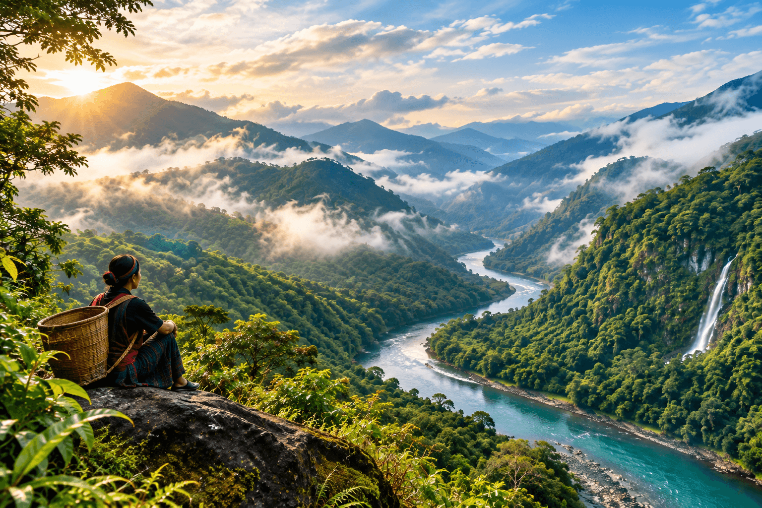 Misty River Valley at Sunrise (1)